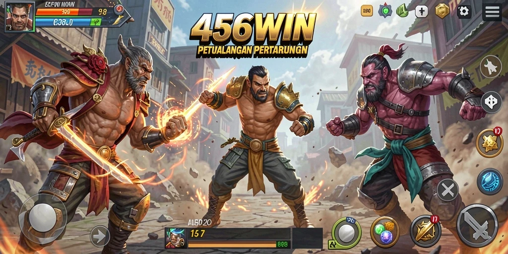Tampilan gameplay seru di 456WIN dengan pertarungan intens dan karakter menarik.