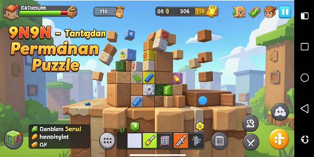 Screenshot gameplay Puzzle 9N9N yang menampilkan tantangan seru.