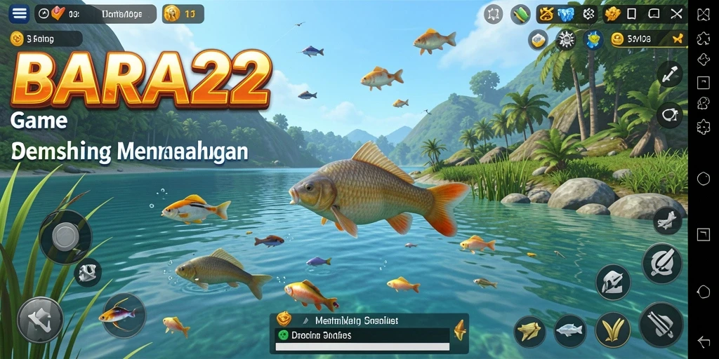Gameplay memancing seru di BARA22 dengan beragam ikan dan lokasi menarik.