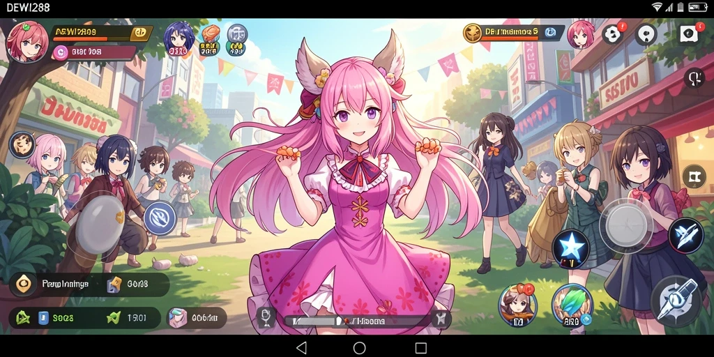 Tampilan dinamis dari gameplay DEWI288 yang penuh warna dan aksi.