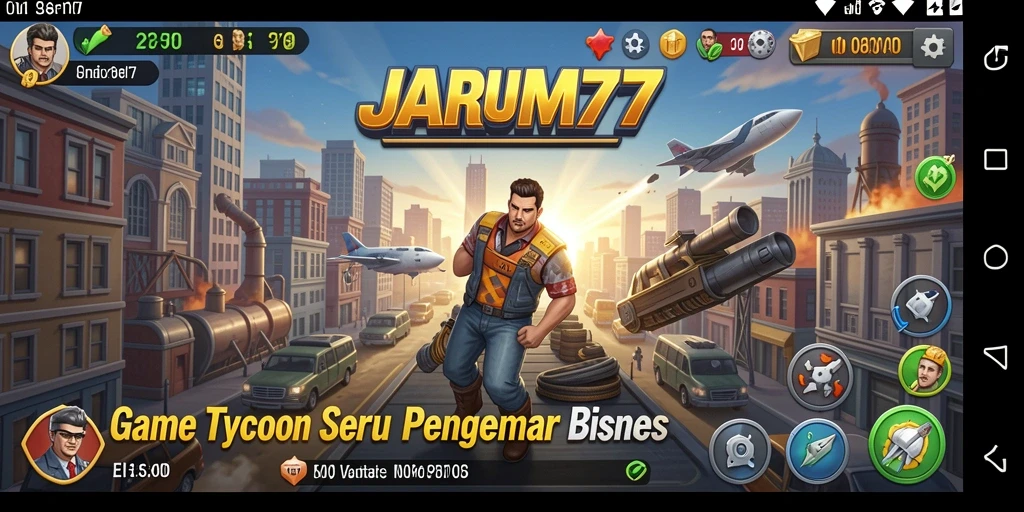 Screenshot gameplay JARUM77 menampilkan pengelolaan bisnis yang menarik.