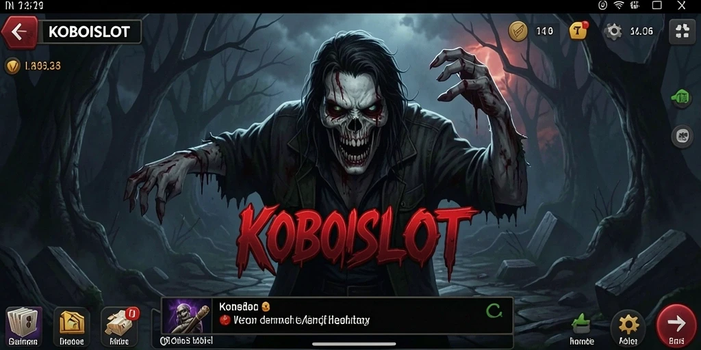 Screenshot gameplay yang menampilkan suasana horor yang mencekam.