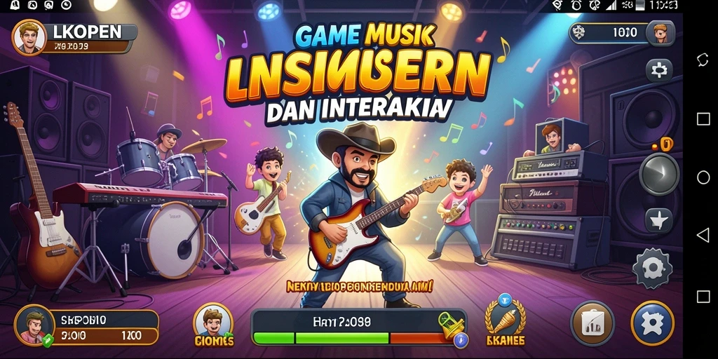Tampilan gameplay LKOPEN yang seru dan penuh aksi musik.