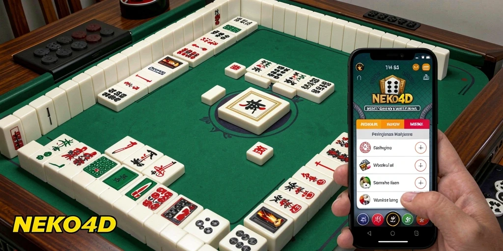 Tampilan gameplay menarik dari NEKO4D saat bermain Mahjong.