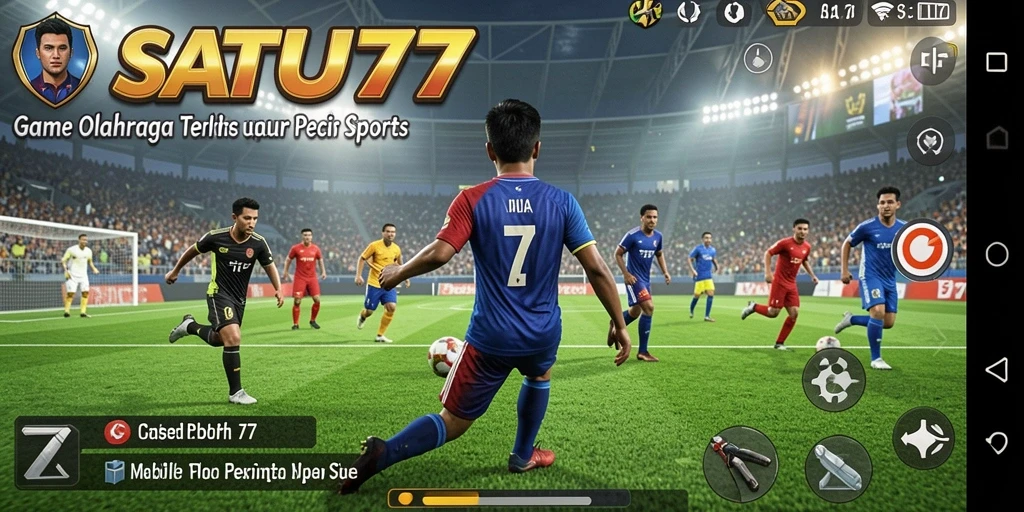 Tangkapan layar utama SATU77 menampilkan aksi seru olahraga yang mendebarkan.