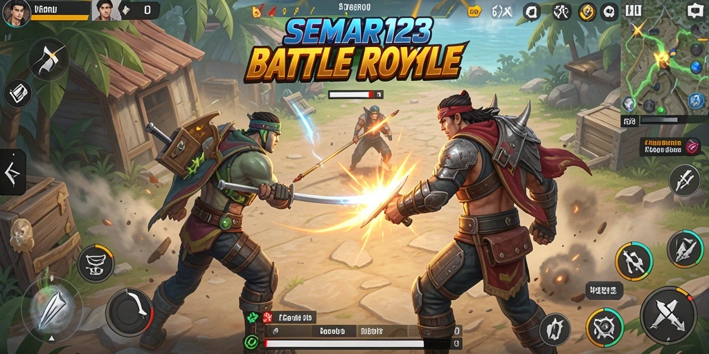 Tampilan gameplay mendebarkan dari SEMAR123 dalam suasana Battle Royale.